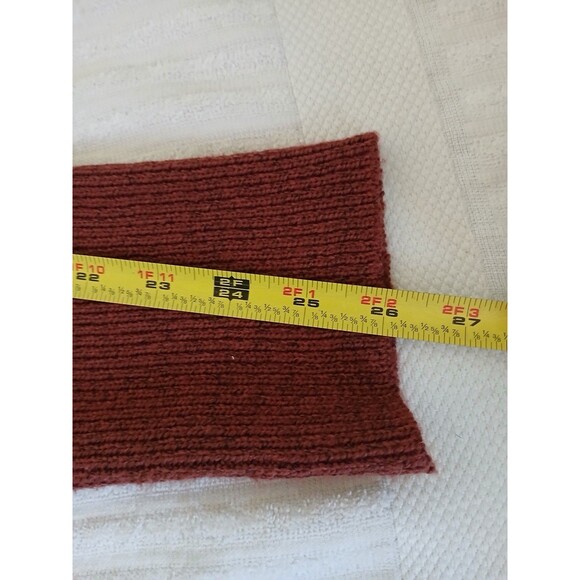 Shein Curve 2XL Poncho Sweater Burgundy Turtleneck Cable Knit Button Detail - Picture 15 of 16